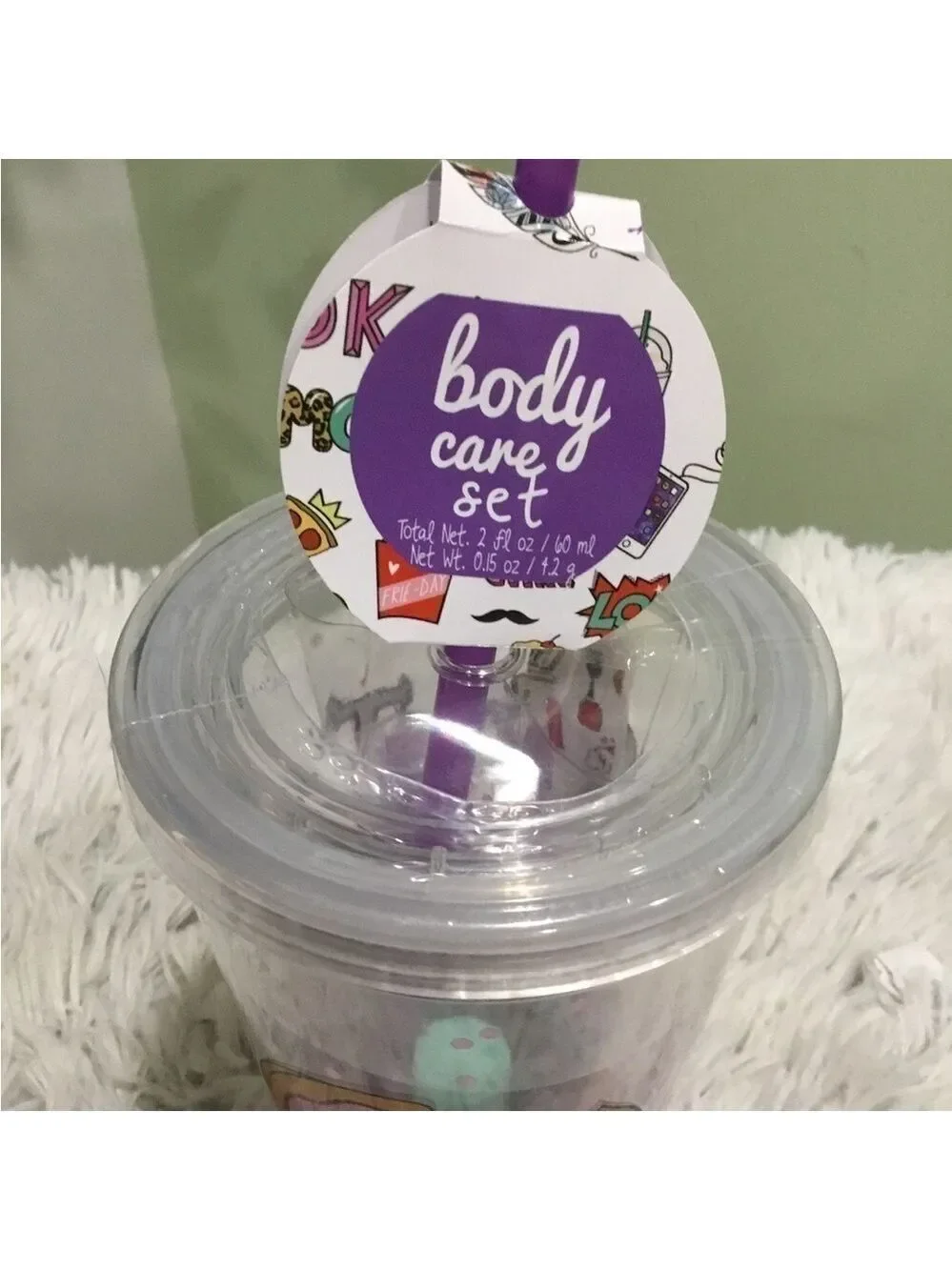 DONUT Body care set in a mug with a straw